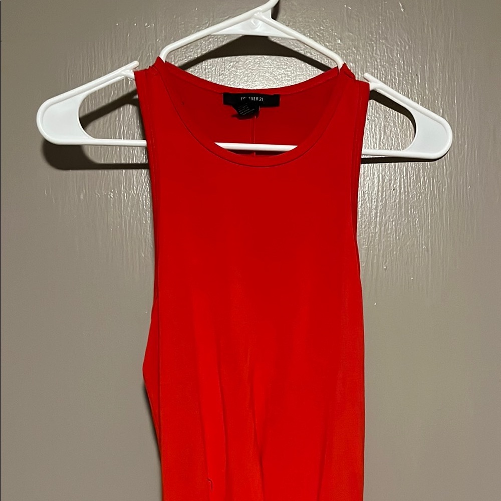 Forever 21 Red Sleeveless Fitted Tank